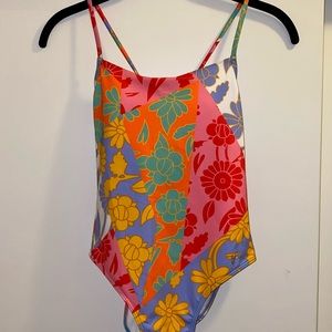 ROXY x CYNTHIA ROWLEY One Piece Swimsuit - Size XS - Multicolor Floral Patchwork